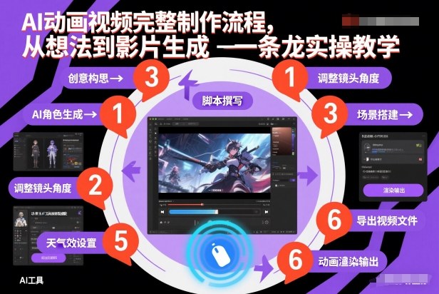 AI动画视频完整制作流程，从想法到影片生成一条龙实操教学-轻资本网