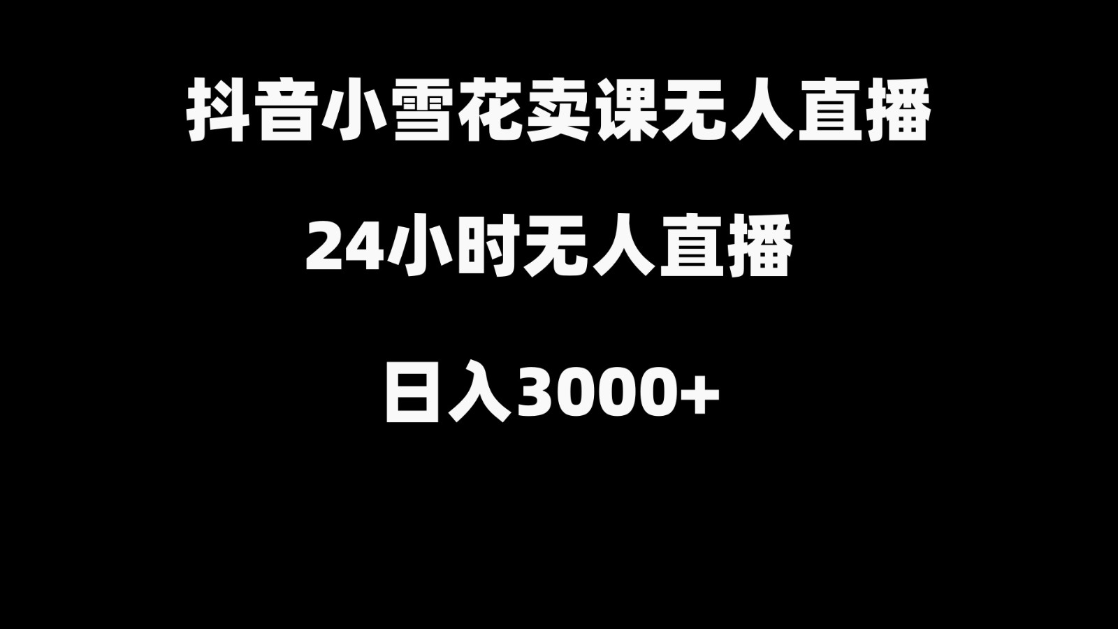 抖音小雪花卖缝补收纳教学视频课程，无人直播日入3000+-轻资本网