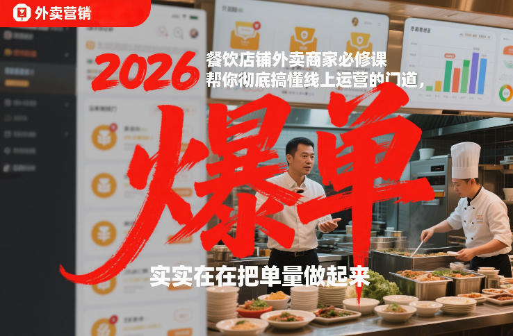 2026餐饮店铺外卖商家必修课，帮你彻底搞懂线上运营的门道，实实在在把单量做起来-轻资本网