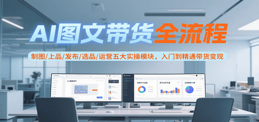 AI图文带货全流程，制图/上品/发布/选品/运营五大实操模块，入门到精通带货变现-轻资本网