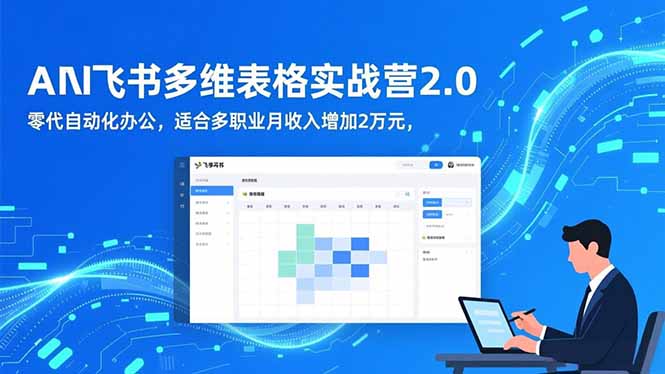 AI+飞书多维表格实战营2.0：零代码自动化办公，适合多职业月收入增加2万元-轻资本网