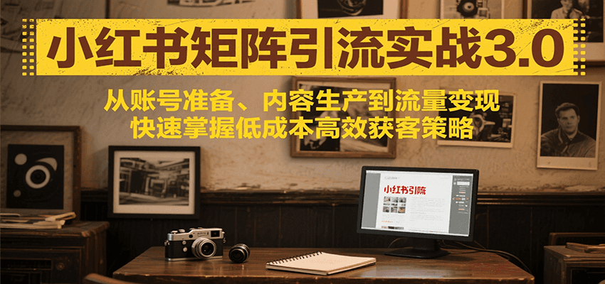 小红书矩阵引流3.0，从账号准备、内容生产到流量变现，快速掌握低成本高效获客策略-轻资本网