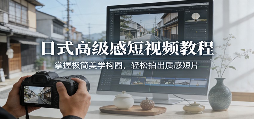 日式高级感短视频教程：掌握极简美学构图，轻松拍出质感短片-轻资本网
