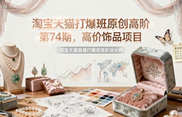 淘宝天猫打爆班原创高阶第74期，高价饰品项目-轻资本网