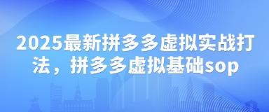 2025最新拼多多虚拟实战打法，拼多多虚拟基础sop-轻资本网