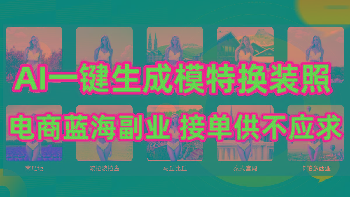 (9616期)AI制作一键生成模特换装照，电商蓝海副业供不应求-轻资本网
