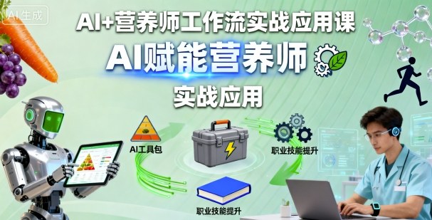 AI+营养师工作流实战应用课，AI赋能营养师-轻资本网