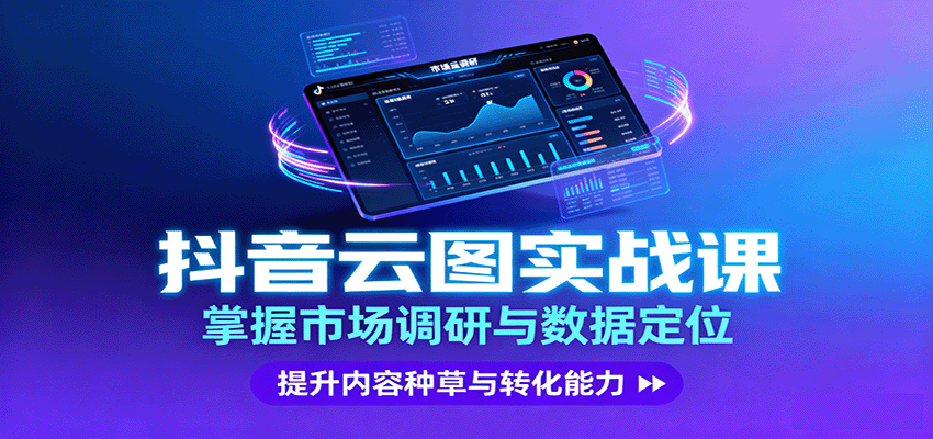 抖音云图实战，掌握市场调研与数据定位，提升内容种草与转化能力-轻资本网