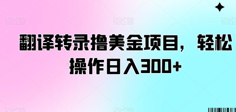 翻译转录撸美金项目，轻松操作日入300+【揭秘】-轻资本网