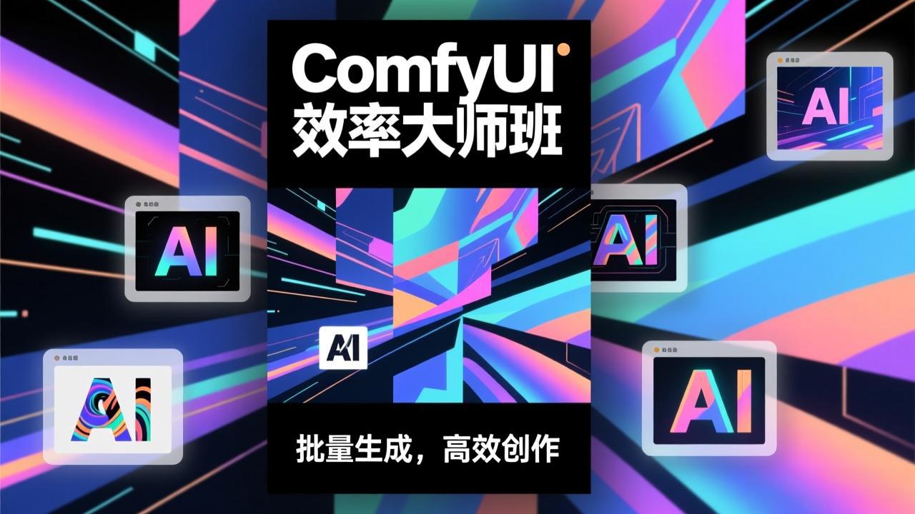 ComfyUI效率大师班：工作流搭建，批量生成，将个人AI出图效率提升5-10倍，月接单收入1-3万-轻资本网