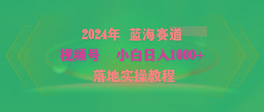 (9515期)2024年蓝海赛道 视频号  小白日入1000+ 落地实操教程-轻资本网