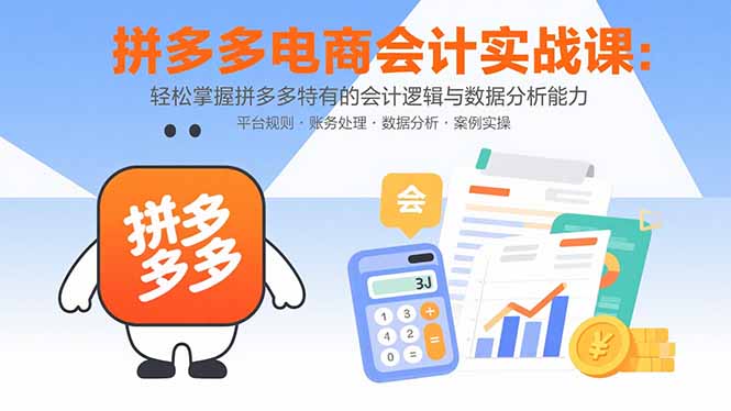 拼多多电商会计实战课：轻松掌握拼多多特有的会计逻辑与数据分析能力-轻资本网