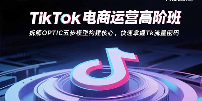 TikTok电商运营高阶班：拆解OPTIC五步模型构建核心，快速掌握Tk流量密码-轻资本网