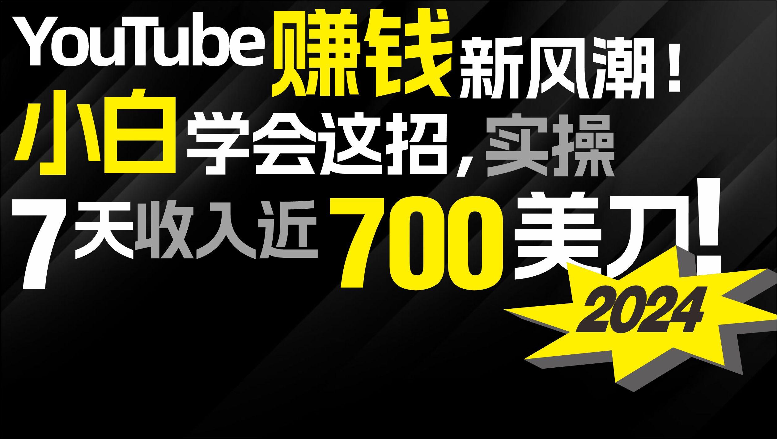 (9647期)2024 YouTube赚钱新风潮！小白学会这招，7天收入近7百美金！-轻资本网