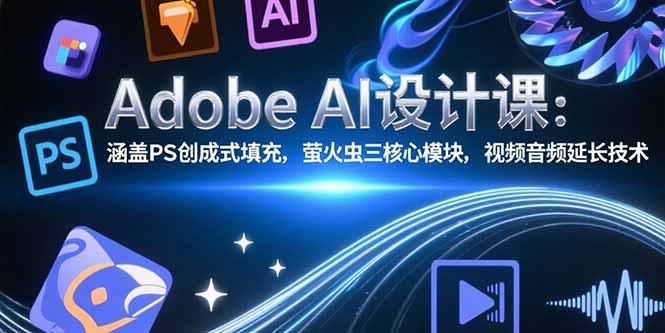 Adobe AI设计课：涵盖PS创成式填充，萤火虫三核心模块，视频音频延长技术-轻资本网