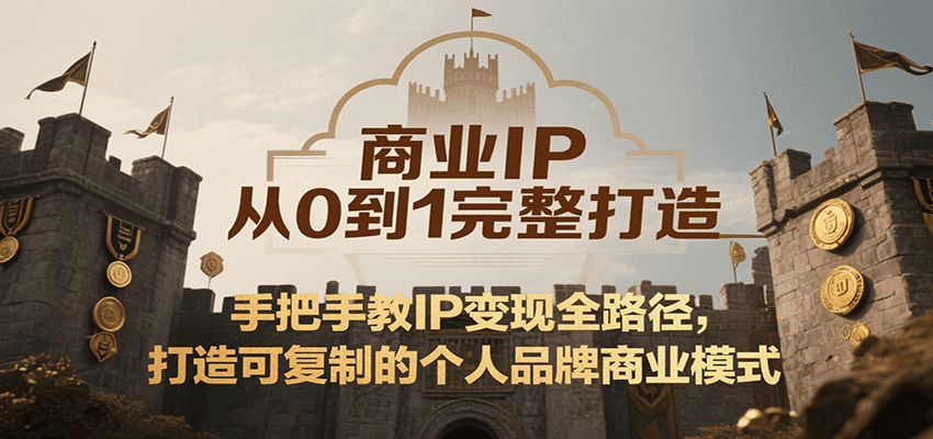 商业IP从0到1完整打造，手把手教IP变现全路径，打造可复制的个人品牌商业模式-轻资本网