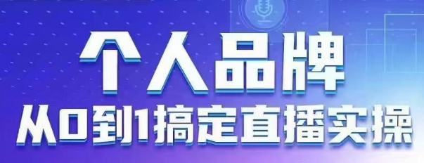 个人品牌：从0到1搞定直播实操，用直播为你的个人品牌赋能，六大实操板块，放大个人影响力-轻资本网