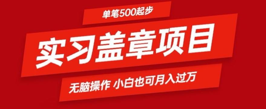 实习代盖章项目一单500起普通人可落地项目小白也可轻易上手-轻资本网