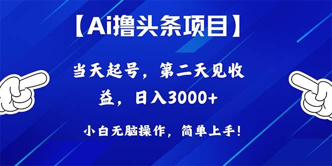 Ai撸头条，当天起号，第二天见收益，日入3000+-轻资本网