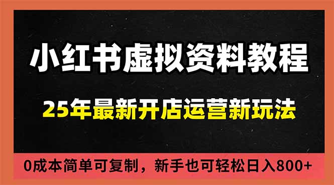 小红书虚拟资料项目：最新搜索流变现玩法，0成本简单可复制，一人多店打法，新手日入800+-轻资本网
