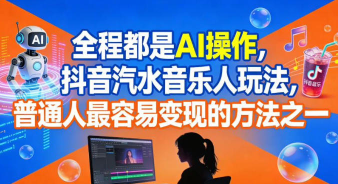 全程都是AI操作，抖音汽水音乐人玩法，普通人最容易变现的方法之一-轻资本网