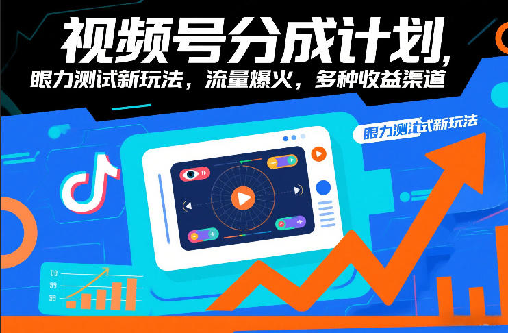 视频号分成计划，眼力测试新玩法，流量爆火，多种收益渠道-轻资本网