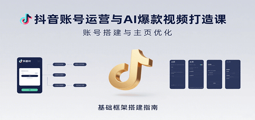 抖音账号运营与AI爆款视频打造课：含账号搭建、运营及多种AI特效视频制作方法-轻资本网