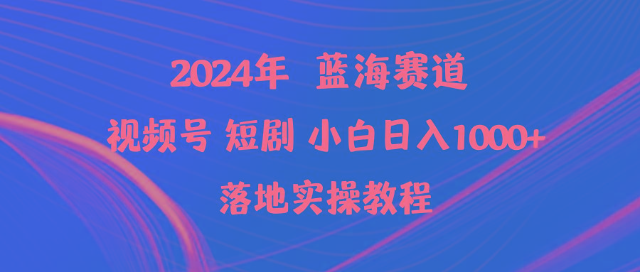 (9634期)2024年蓝海赛道视频号短剧 小白日入1000+落地实操教程-轻资本网
