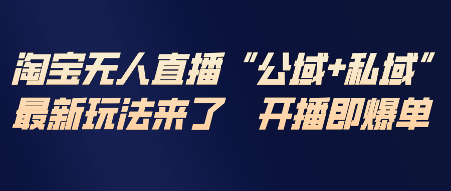 淘宝无人直播最新玩法，包含私域和公域两种玩法-轻资本网