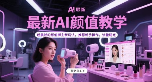 最新AI颜值教学，超震撼的颜值博主新玩法，推荐新手操作，流量稳定-轻资本网