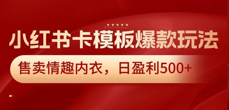 小红书卡模板爆款玩法，售卖情趣内衣，日盈利500+【揭秘】-轻资本网