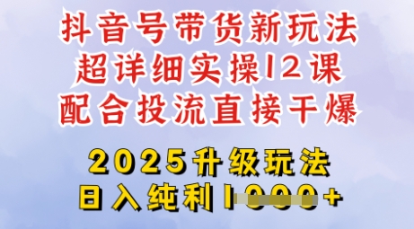 2025全新升级抖音带货玩法，一天纯利四位数，从剪辑到选品再到发布投流，超详细玩法揭秘-轻资本网