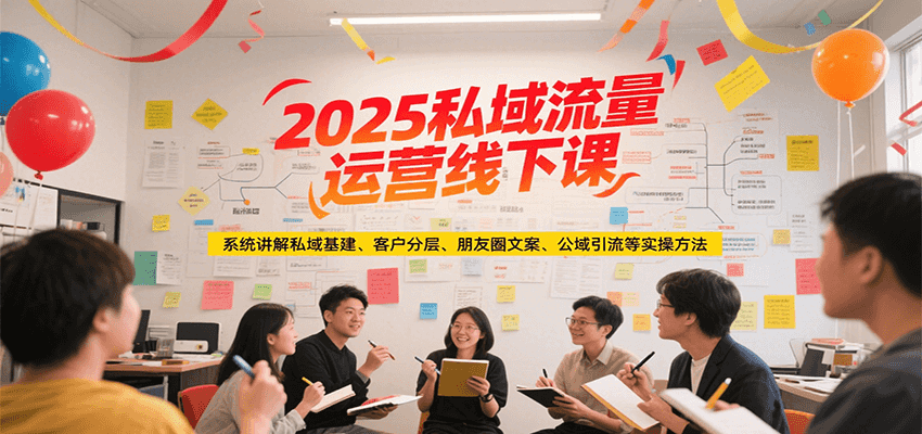 2025私域流量运营线下课，系统讲解私域基建/客户分层/朋友圈文案/公域引流等实操方法-轻资本网
