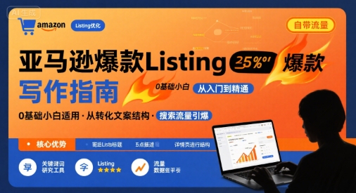 亚马逊爆款Listing写作方法，亚马逊0基础小白也能写爆款自带流量的Listing-轻资本网