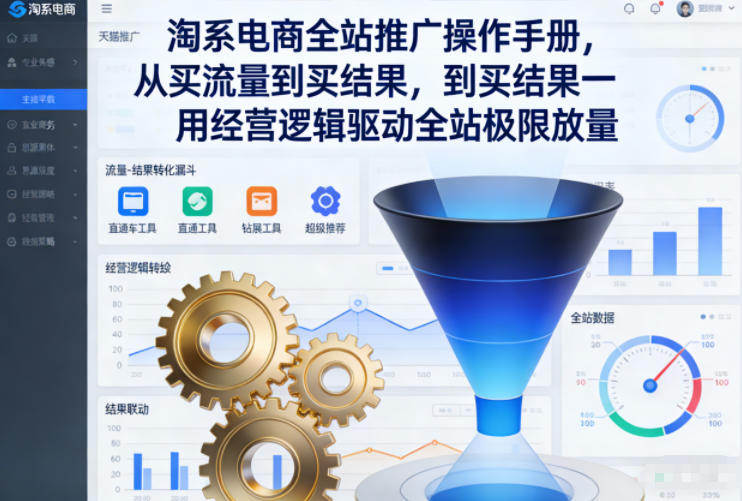 淘系电商全站推广操作手册，从买流量到买结果一用经营逻辑驱动全站极限放量-轻资本网