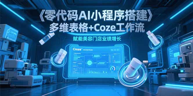 零代码AI小程序搭建，多维表格+Coze工作流，赋能美容门店业绩增长-轻资本网