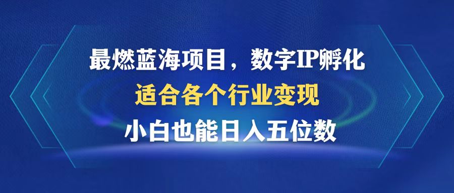 最燃蓝海项目  数字IP孵化  适合各个行业变现  小白也能日入5位数-轻资本网