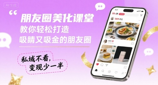 朋友圈美化课堂，教你轻松打造，吸睛又吸金的朋友圈，私域不看，变现少一半-轻资本网