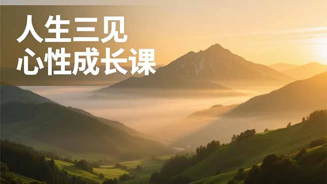 人生三见心性成长课，见天地众生自己，搞透人性安顿身心，活出清晰自我，内在富足无价-轻资本网