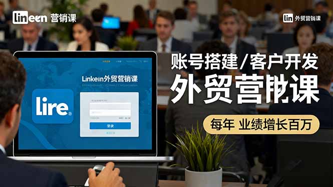 LinkedIn外贸营销课：账号搭建/客户开发/成交转化，年业绩增长百万+-轻资本网