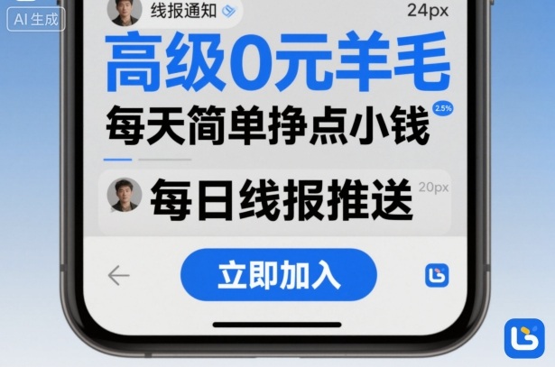高级0元羊毛线报社群项目，每天简单挣点小钱-轻资本网