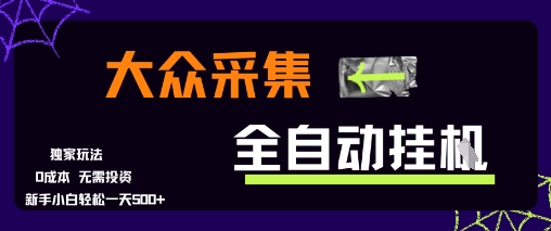 大众采集全自动玩法，新手小白轻松一天5张+，操作简单零成本【揭秘】-轻资本网