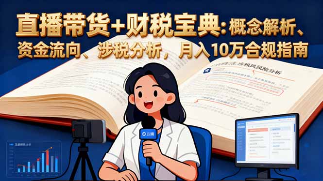 直播带货+财税宝典：概念解析、资金流向、涉税分析，月入10万合规指南-轻资本网