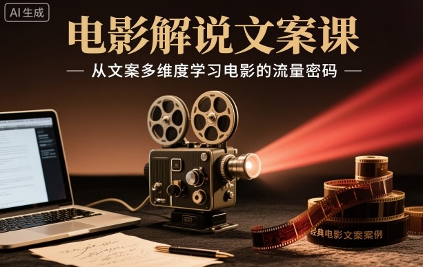 电影解说文案课，从文案多维度学习电影的流量密码-轻资本网