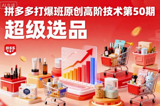 拼多多打爆班原创高阶技术第50期，超级选品-轻资本网