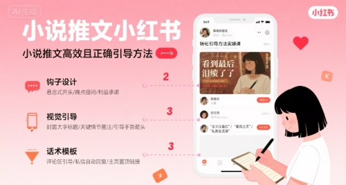 小说推文小红书高转化引导方法实操课，小说推文高效且正确引导方法-轻资本网