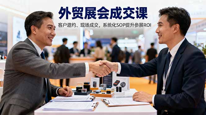 外贸展会成交课，含目标制定、客户邀约、现场成交，系统化SOP提升参展ROI-轻资本网