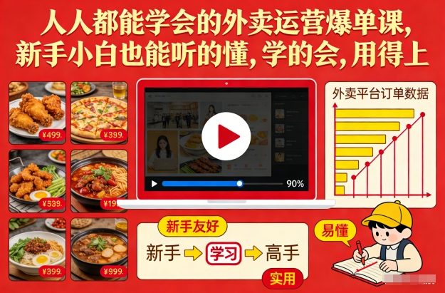 人人都能学会的外卖运营爆单课，新手小白也能听的懂，学的会，用得上-轻资本网