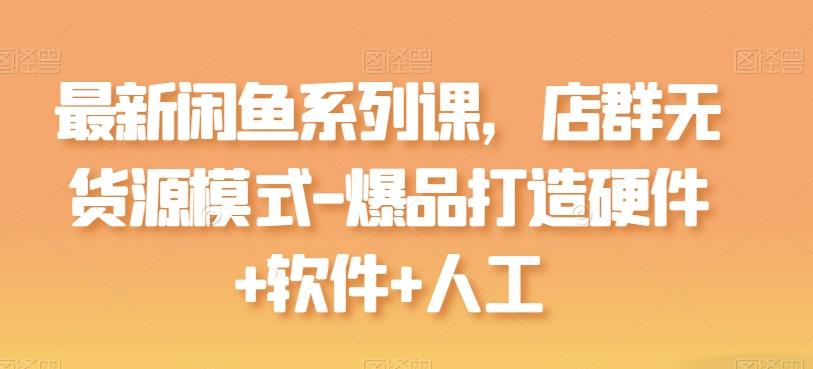 最新闲鱼系列课，店群无货源模式-爆品打造硬件+软件+人工-轻资本网