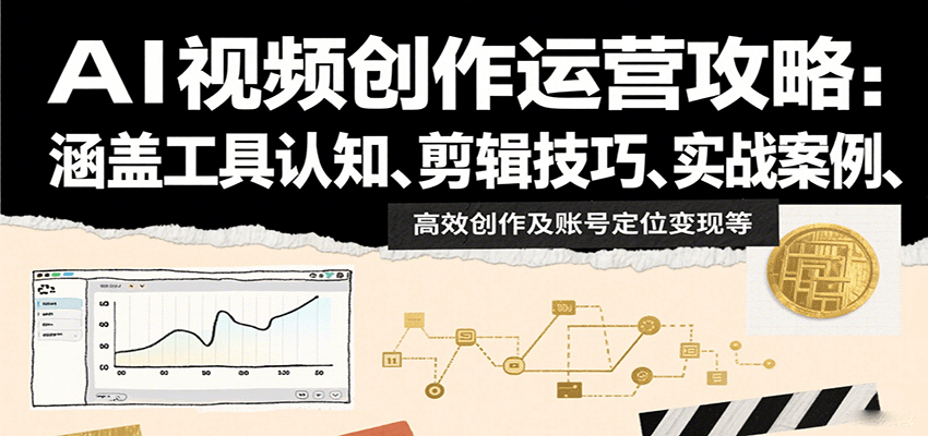 AI视频创作运营攻略：涵盖工具认知、剪辑技巧、实战案例、高效创作及账号定位变现等-轻资本网